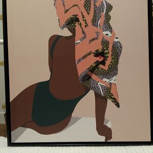 Abstract Art Print with Black Frame